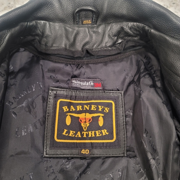 Classic Biker Black Leather Unisex  Motorcycle Jacket - Picture 5 of 5